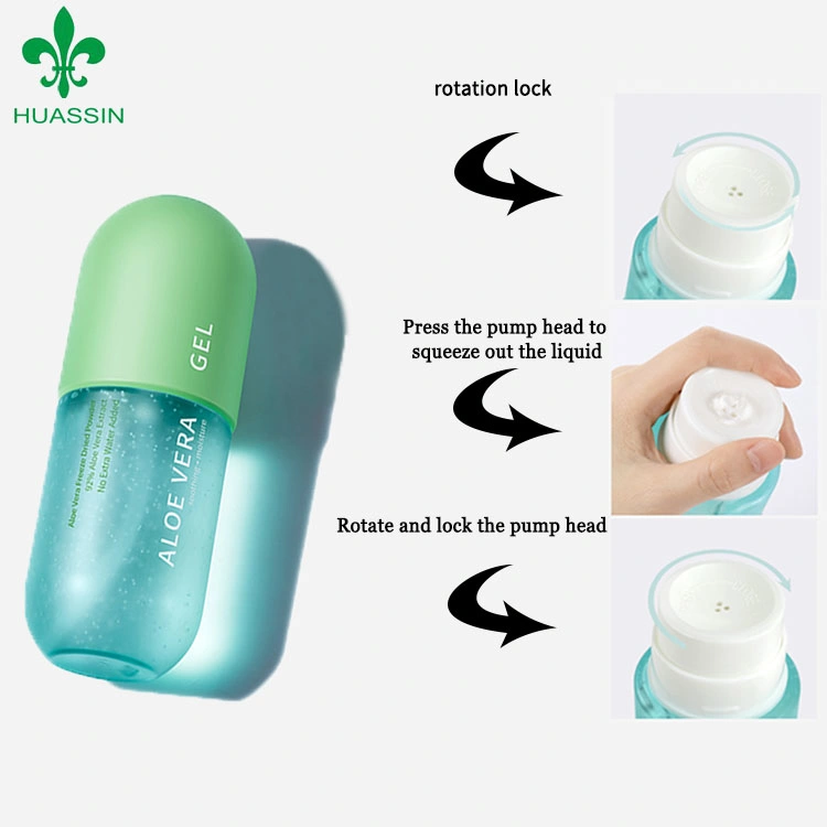 100ml Pet Cosmetic Bottle for Aloe Gel Will Press Pump